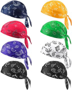 8Pcs Do Rag Skull Cap Bandana Hat Doo Rags Beanie Cooling Sweat Wicking Head Wraps Cycling Helmet Liner