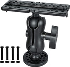 Fish Finder Mount Base, Universal 360° Rotation Ball-Mount Bracket, Nylon & Stainless Steel Electronic Holder for Marine Boat Kayak Pontoon Canoe Helix Garmin, 4*Srews, 4*Nuts