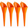 4 pcs Multi-Function Plastic Long Neck Oil Funnel - for All Automotive Oils Lubricants Engine Oils Water Diesel Fuel Kerosene and Other Liquids
