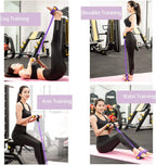 Multifunction Tension Rope, 6-Tube Elastic Yoga Pedal Puller Resistance Band, Natural Latex Tension Rope Fitness, for Abdomen/Waist/Arm/Leg Stretching Slimming Training