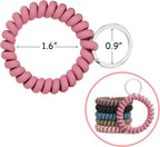 6PCS Stretchable Wristband Wristlet Keychain Wrist Key Chain Wristlet,Spring Flexible Spiral Wrist Coil Wrist Key Holder Key Ring for Sauna Gym Pool ID Badge and Outdoor Sports