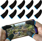 PUBG Mobile Finger Sleeves for Mobile Gaming | Pack of 10 | Thumb Sleeves for Mobile Gaming | PUBG COD Fortnite | Anti Sweat Anti Dryness Breathable | Finger Gloves (Blue)