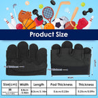 Grip Workout Gloves, Gym Gloves for Weight Lifting Kettlebell Pull-Ups Row Cross Training Non-Slip Silicone Four Finger Fitness Exercise Men and Women Black