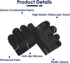 Grip Workout Gloves, Gym Gloves for Weight Lifting Kettlebell Pull-Ups Row Cross Training Non-Slip Silicone Four Finger Fitness Exercise Men and Women Black