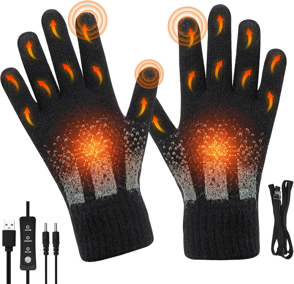 USB Heated Gloves, Winter Warm Heated Gloves Touchscreen Gloves Hand Warmers Work Gloves Unisex Washable Knitting Glove (style2)