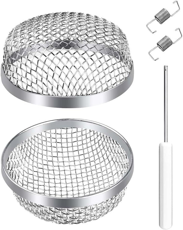 RV Furnace Vent Insect Screen Cover 2 Pack with Installation Tool, Durable Mesh RV Flying Insect Screen for Campers and Trailers, Easy Fit, Rust Proof, Keeps Bugs Out