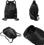 Soccer Bags, Drawstring Backpack Gym Bag with Shoe Compartment and Mesh Pockets for Soccer Basketball Volleyball Football Sports Gym