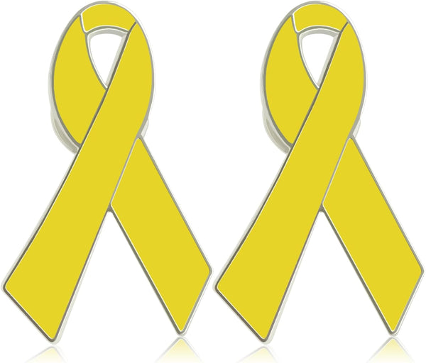 Yellow Ribbon Brooch Israel Hostage Women Men Bring Them Home Brooch Yellow Ribbon Breast Cancer Awareness Stand-Up Collar Brooch Support Campaign Charitable Donations Events Gift Items Accessories 2 pcs.