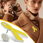 Yellow Ribbon Brooch Israel Hostage Women Men Bring Them Home Brooch Yellow Ribbon Breast Cancer Awareness Stand-Up Collar Brooch Support Campaign Charitable Donations Events Gift Items Accessories 2 pcs.
