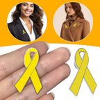 Yellow Ribbon Brooch Israel Hostage Women Men Bring Them Home Brooch Yellow Ribbon Breast Cancer Awareness Stand-Up Collar Brooch Support Campaign Charitable Donations Events Gift Items Accessories 2 pcs.