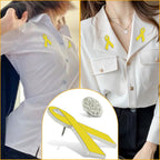 Yellow Ribbon Brooch Israel Hostage Women Men Bring Them Home Brooch Yellow Ribbon Breast Cancer Awareness Stand-Up Collar Brooch Support Campaign Charitable Donations Events Gift Items Accessories 2 pcs.