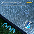 200*200CM Aluminium Foil Camping Mat, Insulating Waterproof Thermal Foam Sleeping Mat For Camping, Sleeping Roll Pad Of Aluminum Foil, Foldable Double-sided Tent Mat For Outdoor Camping Hiking Picnic