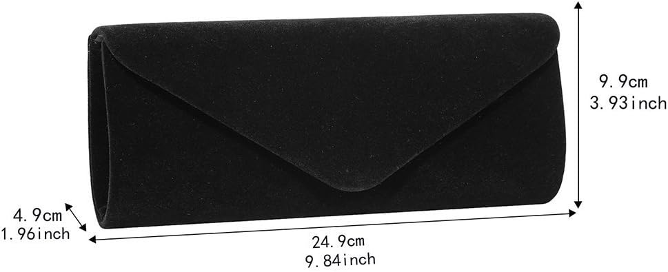 Women Evening Bag Clutch Purse, Handbag With Detachable Chain Strap for Wedding Cocktail Party Velvet Solid Color