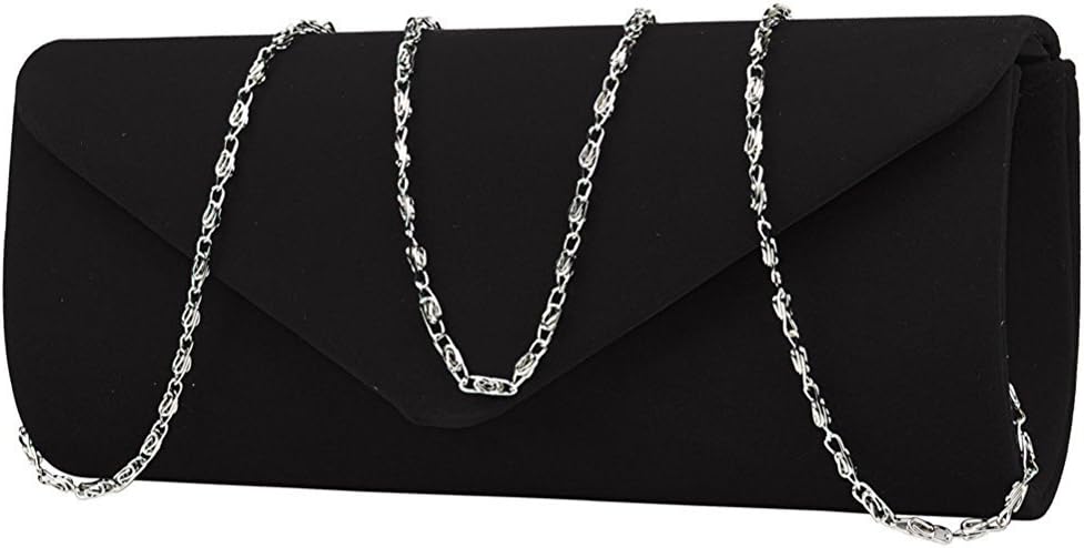 Women Evening Bag Clutch Purse, Handbag With Detachable Chain Strap for Wedding Cocktail Party Velvet Solid Color