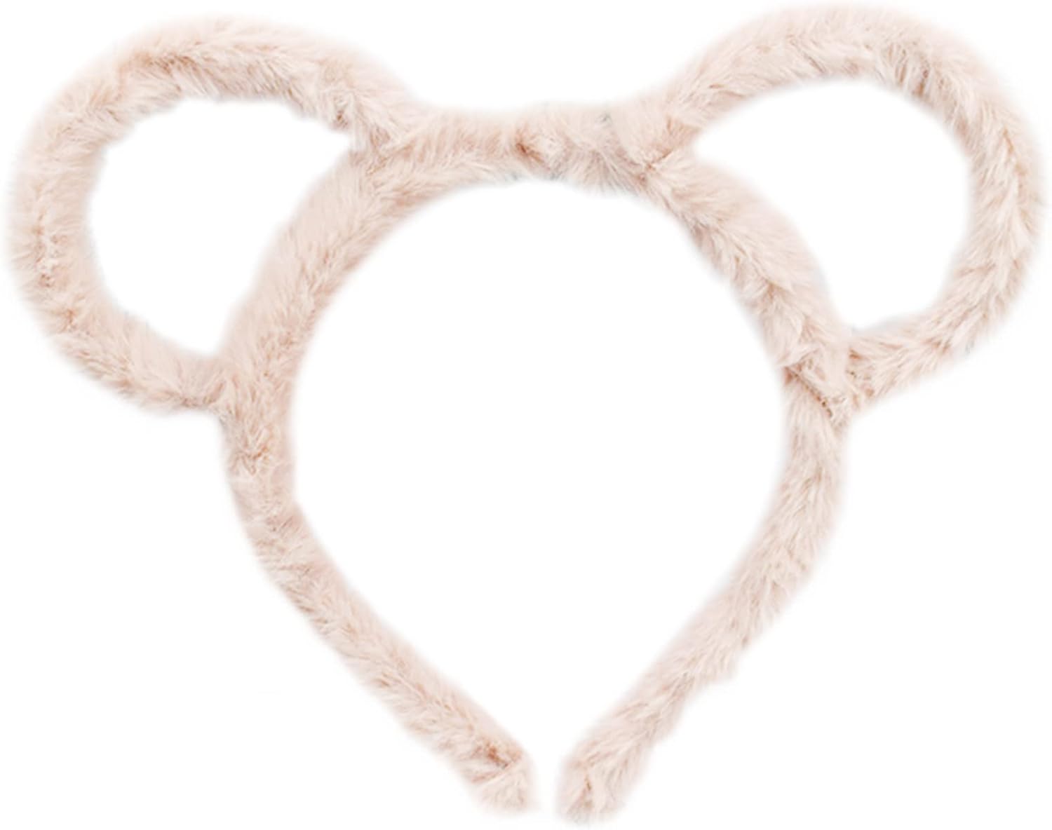 Women Winter Thick Plush Headband Round Bear Ears Makeup Hair Hoop Bandana Yellow