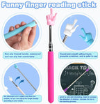 4 Pcs Telescopic Teachers Pointer, Extendable Whiteboard Finger Pointer Stick, Mini Retractable Classroom Pointer for Elementary School Kindergarten Teacher,Guides, Coach,Extends to 21.65"