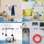 Cruise Essentials, 28lbs Magnetic Hooks for Cabins, Purple Magnets Door, Strong Hanging, Refrigerator, Celling, Grill - 12 Pack