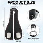 2PCS Car Purse Holder Hook, Seat Back Storage Leather-Wrapped Alloy Double Headrest Hook for Purses & Bags, Cute Interior Accessories Women and Men, Black -