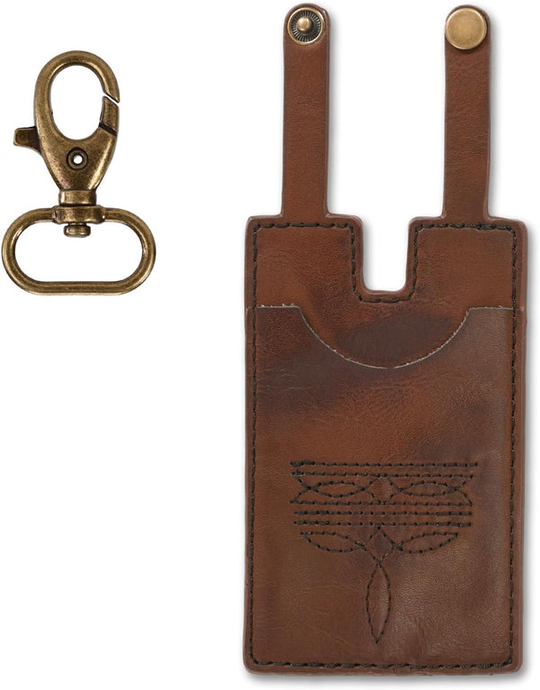 Western Boot Wallet, Leather Cowboy Billfolds Handcrafted Tall Wallet Buckle with Strap Small Minimalist Credit Card Holder Stylish Vintage Accessory for Women -