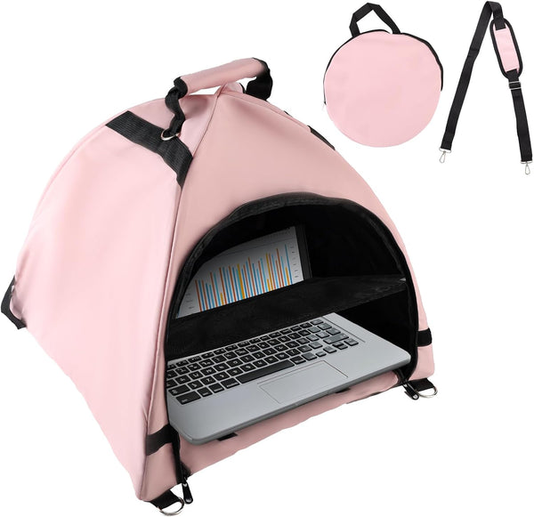 Laptop Tent, Sun Shade Waterproof Fabric Protective Hood for Computer Working Outside Accessories Part Glare Shield & Heat Reflective Awning Convertible Tote Outdoor (Pink) As Shown in the Picture -