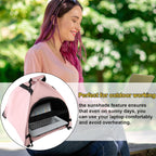 Laptop Tent, Sun Shade Waterproof Fabric Protective Hood for Computer Working Outside Accessories Part Glare Shield & Heat Reflective Awning Convertible Tote Outdoor (Pink) As Shown in the Picture -