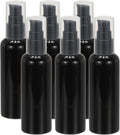 Travel Pump Bottles, 6 Pcs 3.4Oz(100ml) Leak Proof Refillable Empty Dispenser Container Squeeze Bottle with for Shampoo Toiletries Lotion Cream, Black -