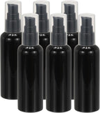 Travel Pump Bottles, 6 Pcs 3.4Oz(100ml) Leak Proof Refillable Empty Dispenser Container Squeeze Bottle with for Shampoo Toiletries Lotion Cream, Black -