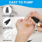 Travel Pump Bottles, 6 Pcs 3.4Oz(100ml) Leak Proof Refillable Empty Dispenser Container Squeeze Bottle with for Shampoo Toiletries Lotion Cream, Black -