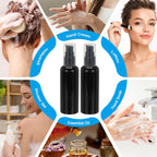 Travel Pump Bottles, 6 Pcs 3.4Oz(100ml) Leak Proof Refillable Empty Dispenser Container Squeeze Bottle with for Shampoo Toiletries Lotion Cream, Black -