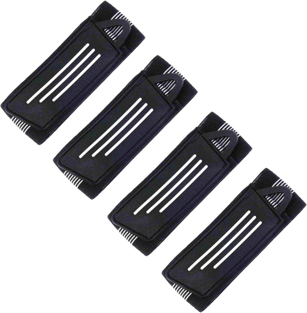 4 Pack Elastic Bike Bicycle Ankle Leg Riding Puttee Cycling Safety Bind Pant Bands Clip Strap Belt Fully Adjustable for Cycling, Jogging, Camping
