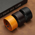 Wide Simple Leather Wristbands, Vintage Adjustable Cuff Bracelets Dark Brown -