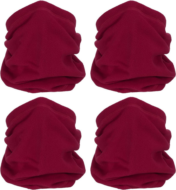 Winter Neck Warmer, Drawstring Warm Face Scarf Covering Windproof Gaiter for Men Women Wine Red -