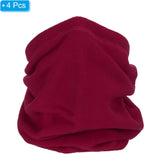 Winter Neck Warmer, Drawstring Warm Face Scarf Covering Windproof Gaiter for Men Women Wine Red -