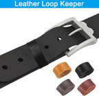 Leather Loop Keeper, Loops Belt Keeper Retainer Straps Replacement Reddish Brown 1.5"/1.6"