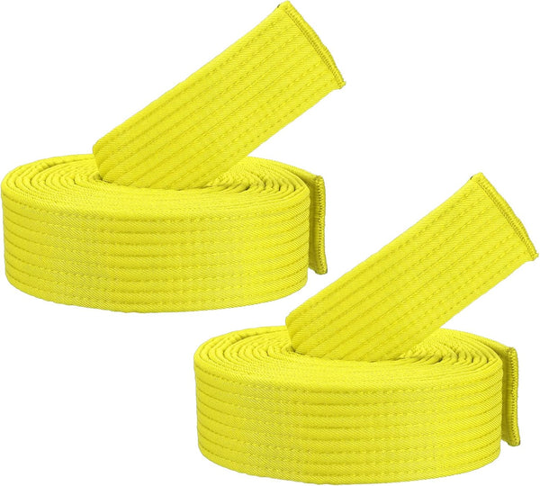 Taekwondo Colored Ranking Belts, Polyester Martial Arts Judo Karate Belt for Coach Teaching Practice Yellow 1.6IN x 7.2FT