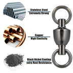 20 Pack Ball Bearing Fishing Swivels, Swivels Tackle Saltwater, Freshwater Stainless Heavy Duty Lure Leader Line Connector #0 - #0-33LB(0.58")