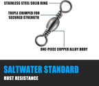 Barrel Swivels Fishing Tackles, for Salwater & Freshwater, Available from #16-#6/0, Leader Line Lure Connector - #16-18LB