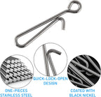50 Pack Fishing Clips Quick Change Speed Crankbait Snaps Stainless Steel Line Lure Hook Connector Freshwater - #1-22LB-0.55"