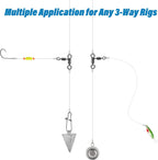 30 Pack 3 Way Swivels Barrel Fishing Tackle Hook Line Connector Three Rig Trolling Catfish Saltwater Freshwater - #4/0*3/0-209LB-30