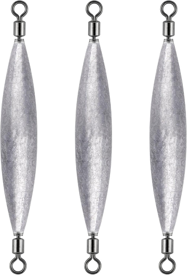 20 Pack Inline Trolling Weights with Double Barrel Swivels (1/16oz-3/4oz), Lead Egg Sinkers for Salmon Trout Walleye Freshwater Saltwater Fishing - 1/2oz-20