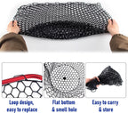 Fishing Landing Net Replacement Rubber Without Handle Foldable Mesh Netting for Freshwater Saltwater Black F-59.06'' Girth(21.65'' Dia, 19.7*5" Depth)