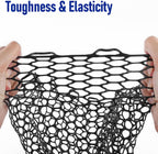 Fishing Landing Net Replacement Rubber Without Handle Foldable Mesh Netting for Freshwater Saltwater Black F-59.06'' Girth(21.65'' Dia, 19.7*5" Depth)
