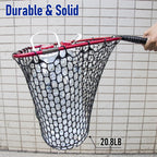 Fishing Landing Net Replacement Rubber Without Handle Foldable Mesh Netting for Freshwater Saltwater Black F-59.06'' Girth(21.65'' Dia, 19.7*5" Depth)