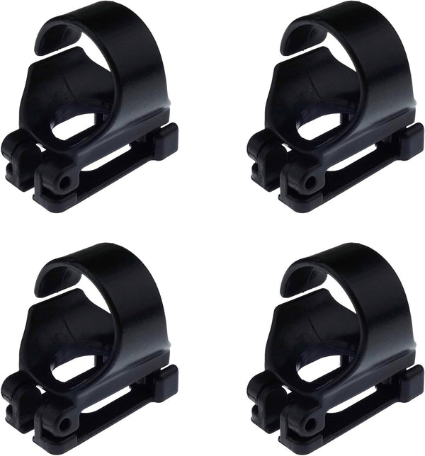 4 Pack Scuba Dive Universal Plastic Clip Snorkel Keeper Tube Holder, Black