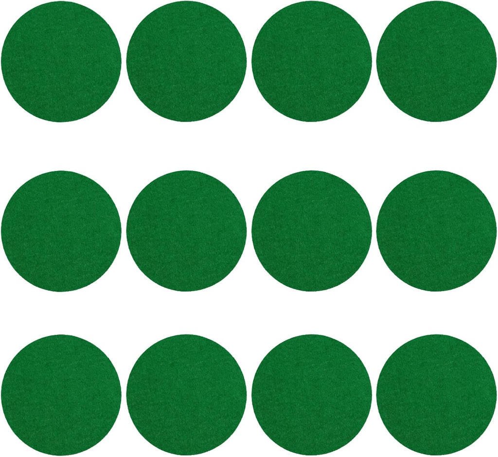 12 Pack Self Adhesive Air Hockey Mallet Felt Pads, Green, 94mm (green-12 Pack)