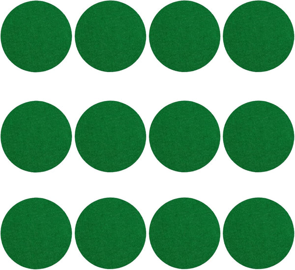 12 Pack Self Adhesive Air Hockey Mallet Felt Pads, Green, 94mm (green-12 Pack)