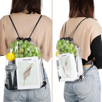15 Pieces PVC Clear Drawstring Bag Small Waterproof Plastic Backpack For Stadiums Sporting Events (Black) Black -