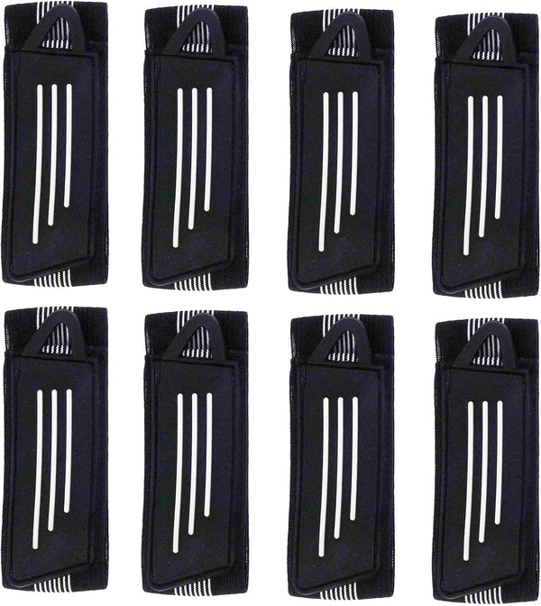8 Pack Elastic Bike Bicycle Ankle Leg Riding Puttee Cycling Safety Bind Pant Bands Clip Strap Belt Fully Adjustable Cycling, Jogging, Camping (Black)