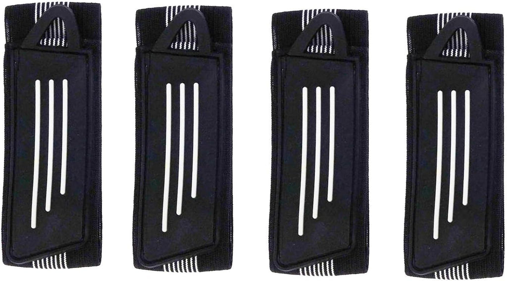 8 Pack Elastic Bike Bicycle Ankle Leg Riding Puttee Cycling Safety Bind Pant Bands Clip Strap Belt Fully Adjustable Cycling, Jogging, Camping (Black)