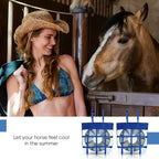 2 Pcs Classic Box Fan Holder for Horse Stall Adjustable Equine Bag Hanging Stable Supplies Metal Hook Accessories, Blue -